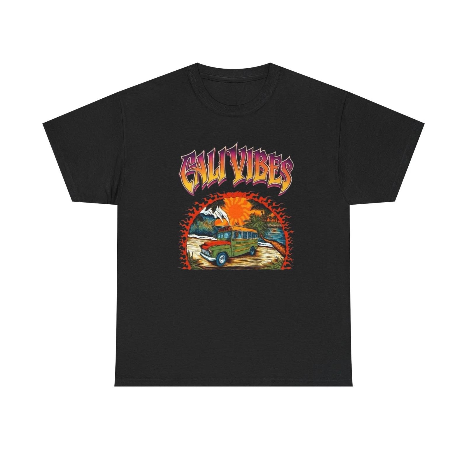 Cali Vibes T Shirt Graphic Unisex Heavy Cotton Tee NEW GIFT L