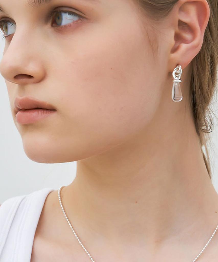 Flit Lump Of Water Drop Earring (Colorless)