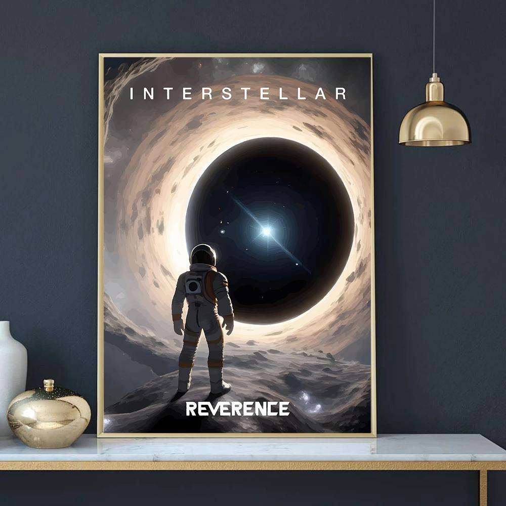 Interesting Galaxy Astronaut Planet Hole Space Canvas Painting Poster Prints Universe Meteorite Abstract Wall Picture Home Decor