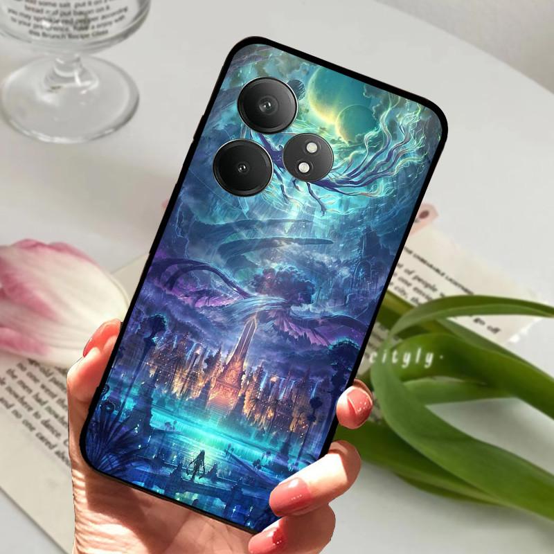 For Realme GT 6 GT6 Case Shockproof Soft TPU Silicone Phone Cover For Realme GT 6T Capa Realme GT6 GT6T Cartoon Matte Bumper