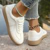 Women's White Sports Shoes Are Lightweight, Low Cut, Round Toe, and Suitable for All Seass As Women's Casual Shoes