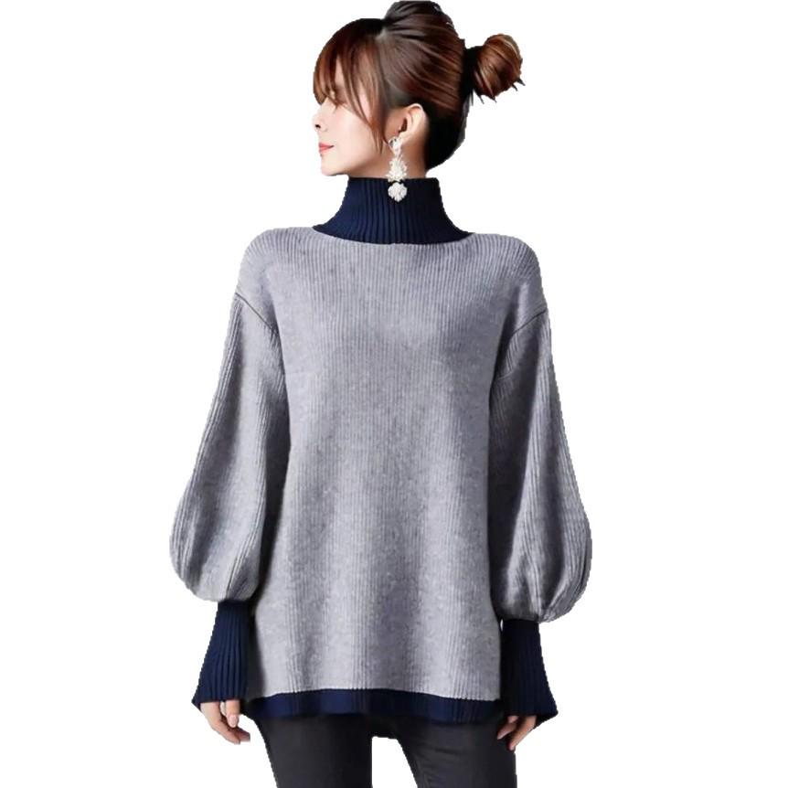 Korean Style Women's Turtleneck Sweater: 2025 Autumn/Winter Loose Knit Pullover Base Layer