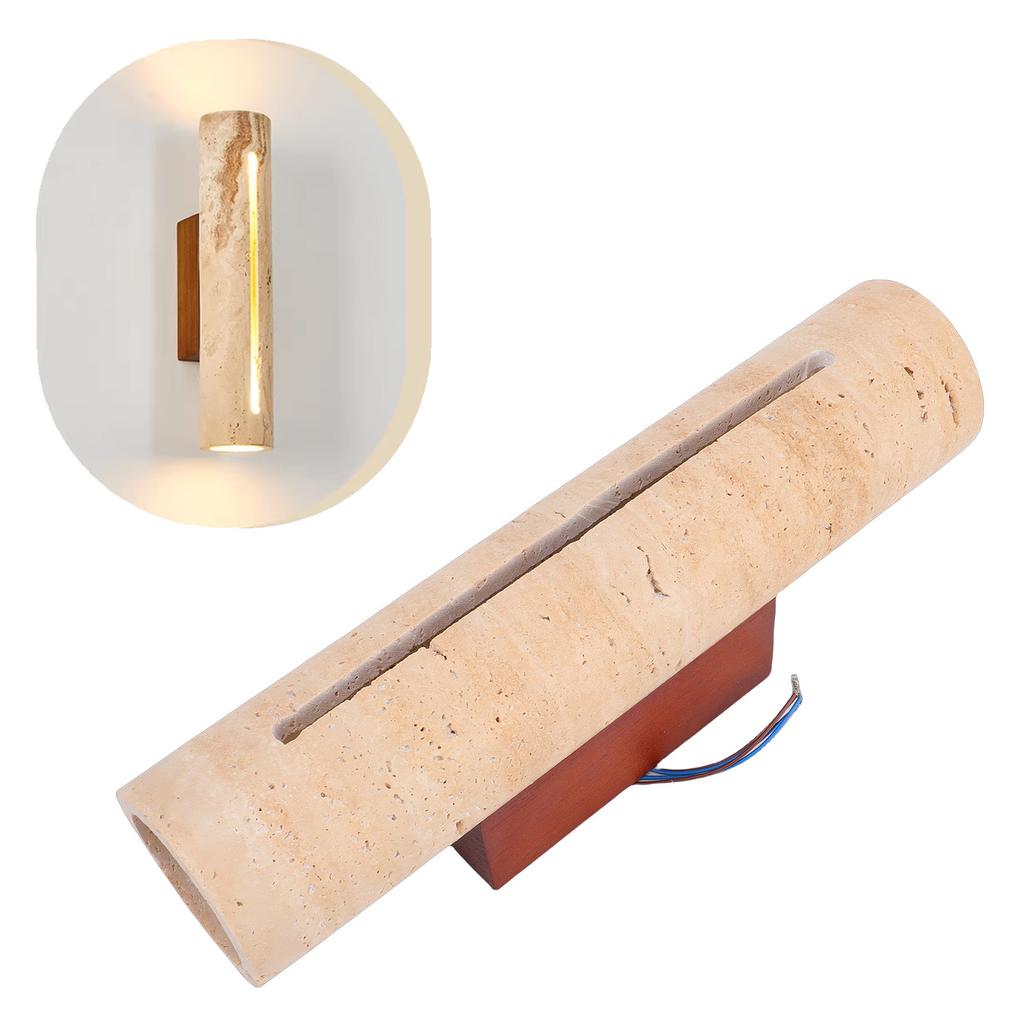 Indoor Strip Up Down Wall Sconce Modern Yellow Travertine Wall Sconce Up and Down Light for Bedroom Hallway