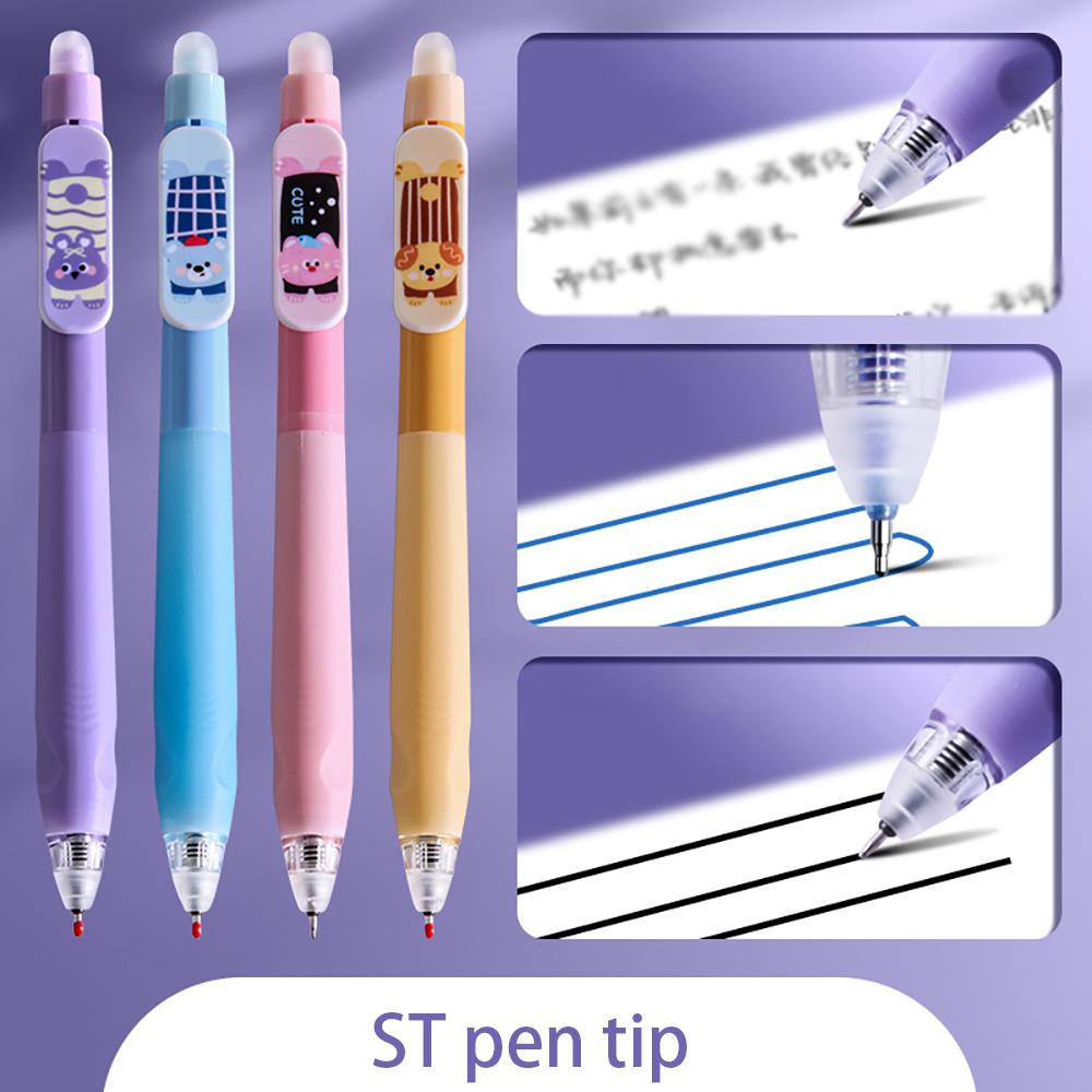 4 PCS Dual Head Erasable Neutral Pen, ST0.5 Blue Core Writing Tool for Students to Practice and Brush Questions