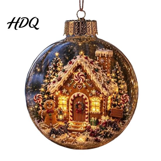 Decorative Ornaments for Home Glowing Christmas Story Ornament Mini Holiday Scene In Ball Light Up Hanging Baubles Clear Plastic Ball Xmas