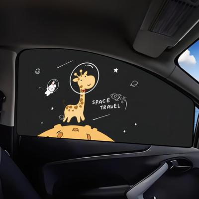 Rideau Pare-Soleil Magnétique Automatique Pliable Housse Pare-Soleil pour Vitre de Voiture Girafe Mignonne Pare-Soleil de Vitre pour Enfant Bébé Enfants