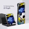 Football Sport Soccer Case for Samsung Galaxy Z Flip5 Black PC Phone Cover Z Flip 5 5G Hard Luxury Coque Zflip5 Funda Capa