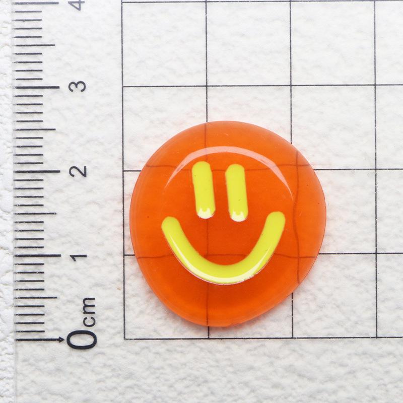 Ice Transparent Round Smiley Face DIY Accessories for Phone Cases, Hairpins & Magnets