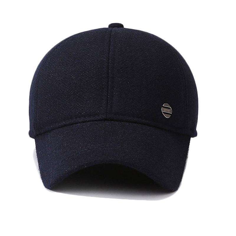 Middle-aged And Elderly Baseball Cap Men's Autumn Winter Outdoor Warm Ear Protection Cap Velvet Thick Old Man Hat Woolen Peaked Cap