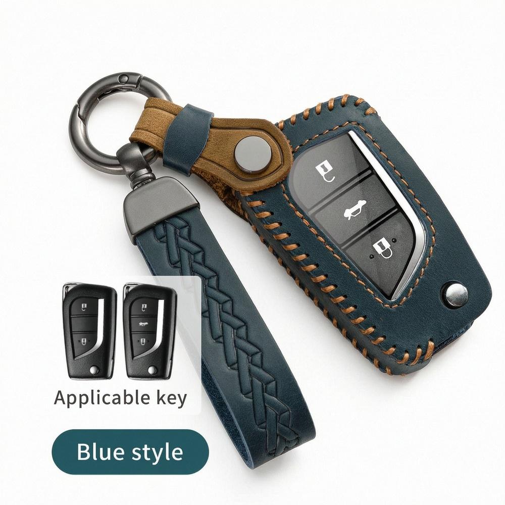 Leather Flip Key Fob Cover For Toyota Camry Xv40 Xv50 Corolla E140 Rav4 Xa30 Xa40 Highlander Xu40 Xu50 Prado J150 Key Case