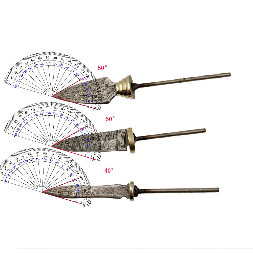 Dropship Real Damascus Steel Semi-finished DIY Tea Knife Blanks Mini Straight Knife Needle with Brass Fittings