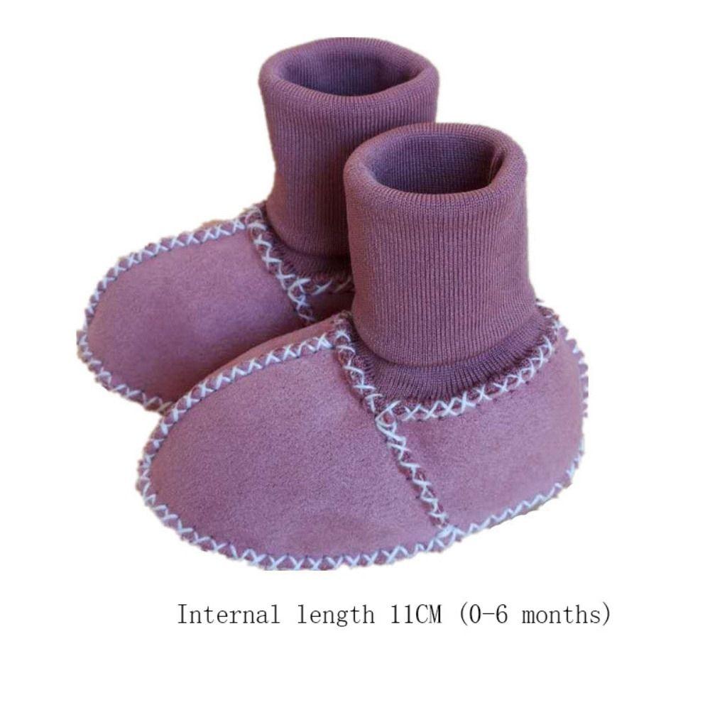 Sheepskin Wool Sewn Baby Warm Boots Pure Natural Indoor Walking Socks