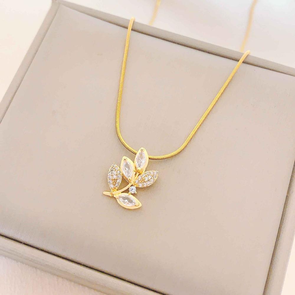 Necklace Women Do Not Fade Summer Small Cute Temperament Titanium Steel Necklace Versatile High-end Jewelry Simple Collarbone Chain