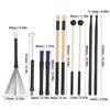 Bamboo Bundle Drumsticks Drumstick Set 5 Pairs Drum Sticks Mallets Brushes with Oxford Cloth Bag for Practice Performance