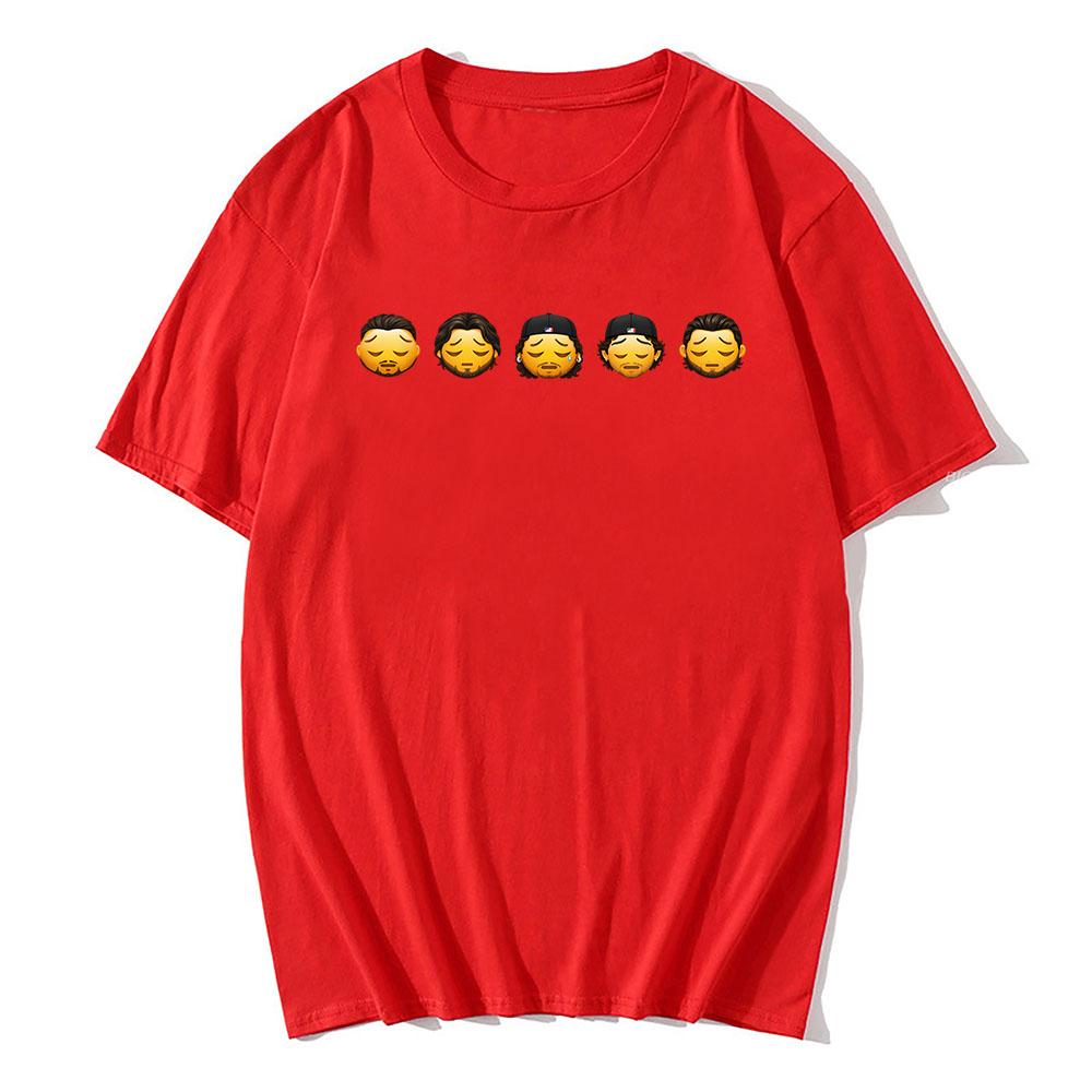 

Fuerza Regida Tristón Single Printing T-shirt Short Sleeve Cotton Unisex Tshirts Hip Hop Streetwear Casual Men/Women Tees XXL червоний