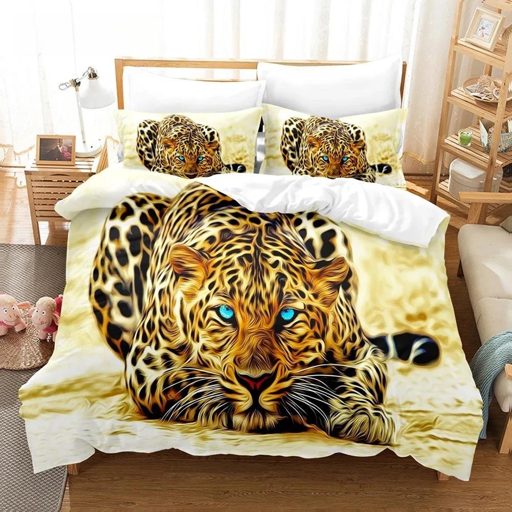 210x210cm Tiger Bedding Set Cotton Winter Duvet Cover Sets Kids,twin Full Queen King Bedroom Set Home Textile Housse De Couette
