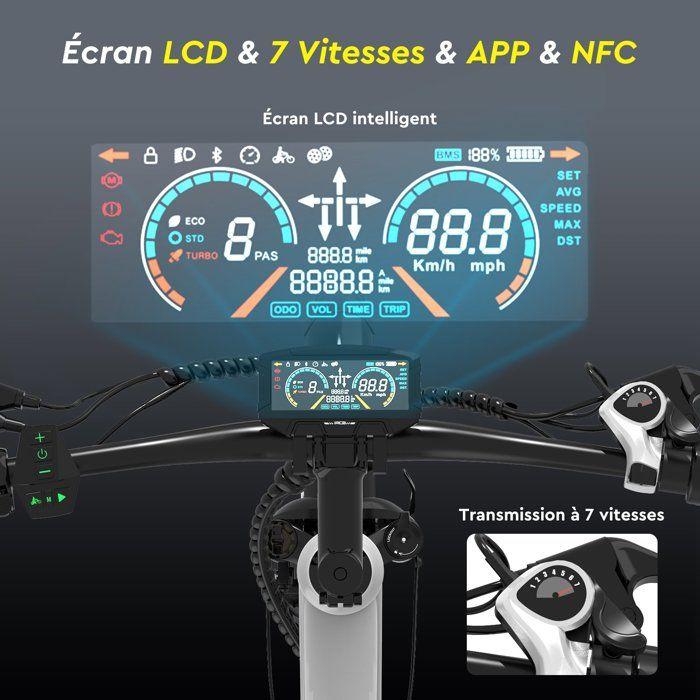 Electric Bike - RCB - G5 - Removable 36V 13Ah Battery - 27.5 Inch Wheels - 7 Speeds, NFC/APP