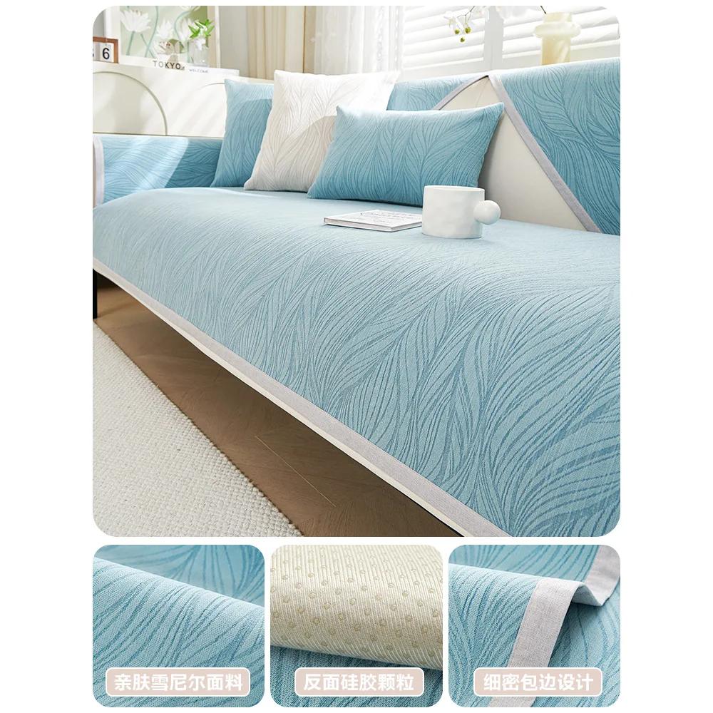 

Solid Color Chenille Sofa Mat Non-slip Universal Sofa Cover Towel Anti-dirty All Seasons Couch Protector for Living Room Home 70x70cm 1pcs синий