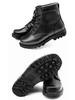 Men's Full Cowhide Wool-Lined Snow Boots - High-Top, Warm, Cold-Resistant Winter Leather Shoes