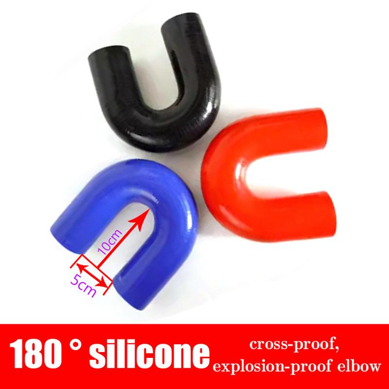 ID1-80mm Length100mm Black Universal 180° Silicone Tubing Hose Connector Car Intercooler Turbo Intake Pipe Silicone Pipe Coupler