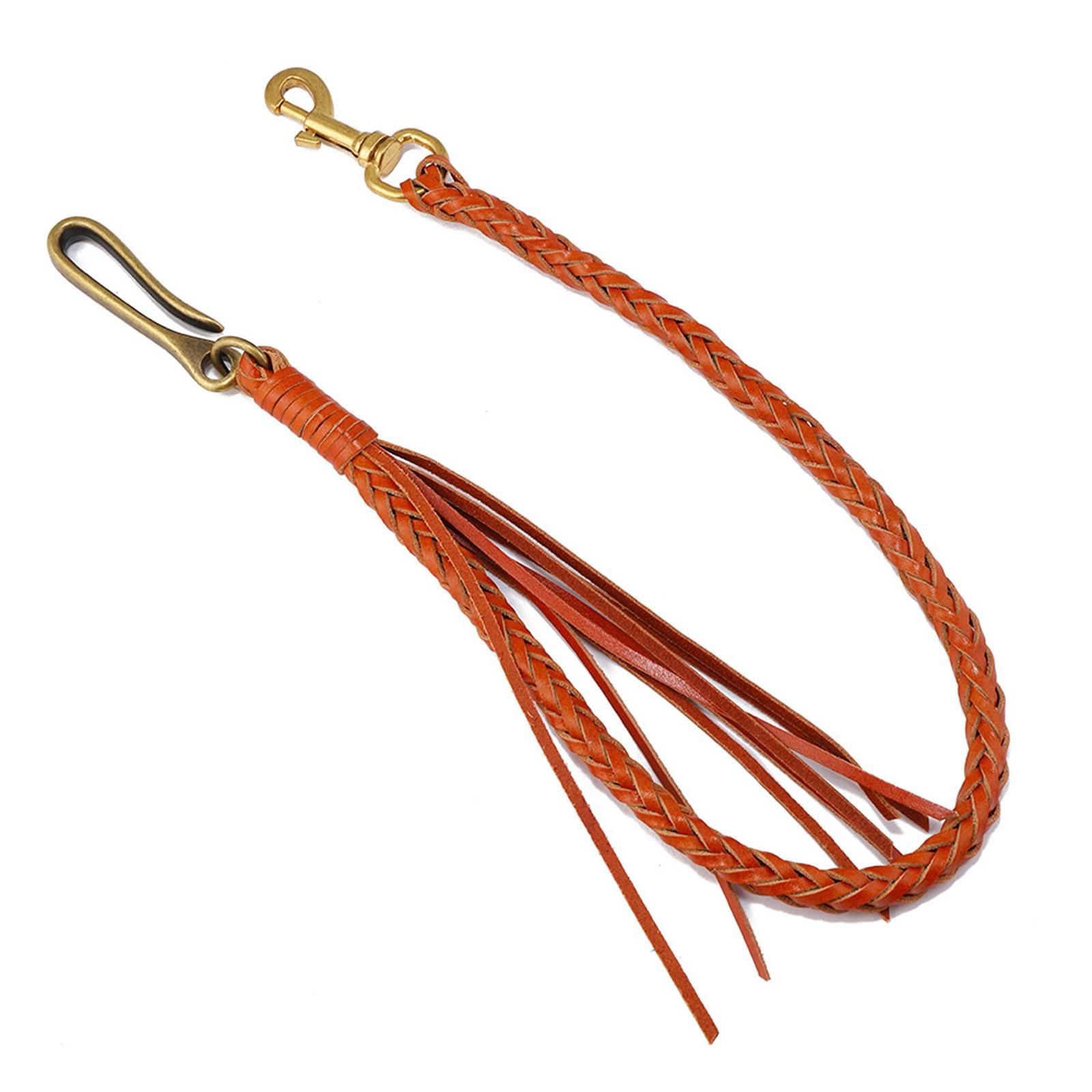 

Retro Inspired Leather Tassel Pants Chain Durable Leather Pants Chain Adornment with Swinging Tassels for Vintage Lovers світло-синій колір