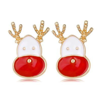 Nouvelle Mode Mignon Élan Noël Goutte d'Huile Petites Boucles d'Oreilles Puces Boucles d'Oreilles Renne