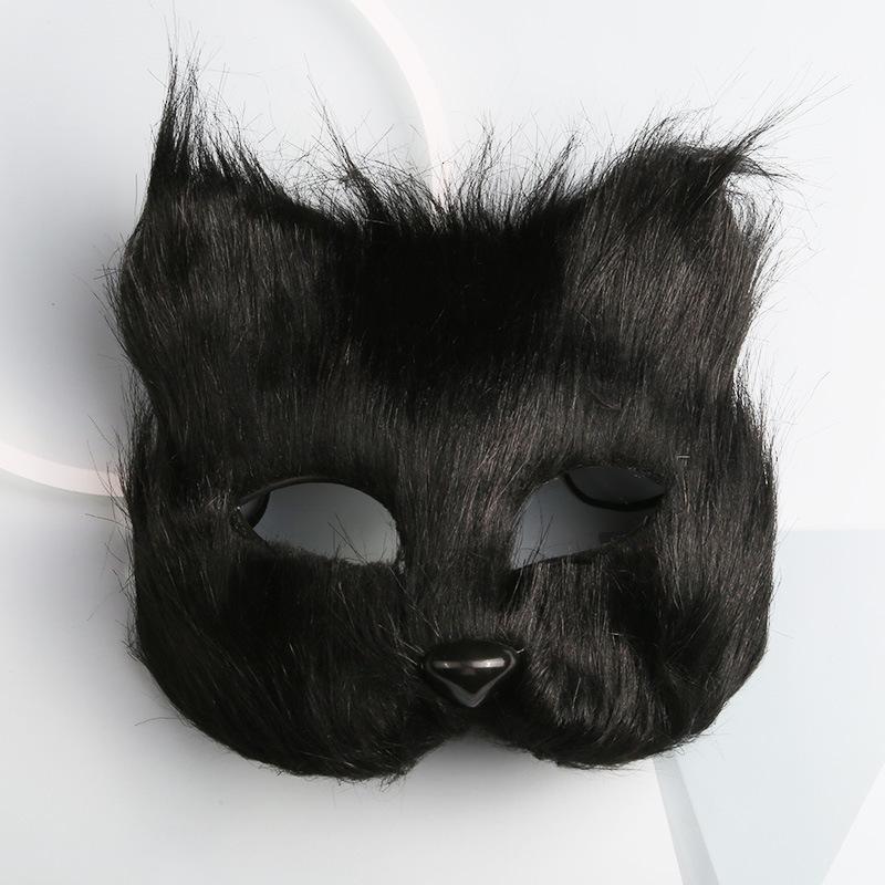 Fox Long Hair Half Face Mask Halloween Makeup Ball Party Prop Liaozhai Little Fox Fairy Mask