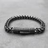Male Vintage Cuban Bracelet Men's Cufflink Stainless Steel Handmade Hand Chain Jewelry for Brother Boy Trend Punk Gifts