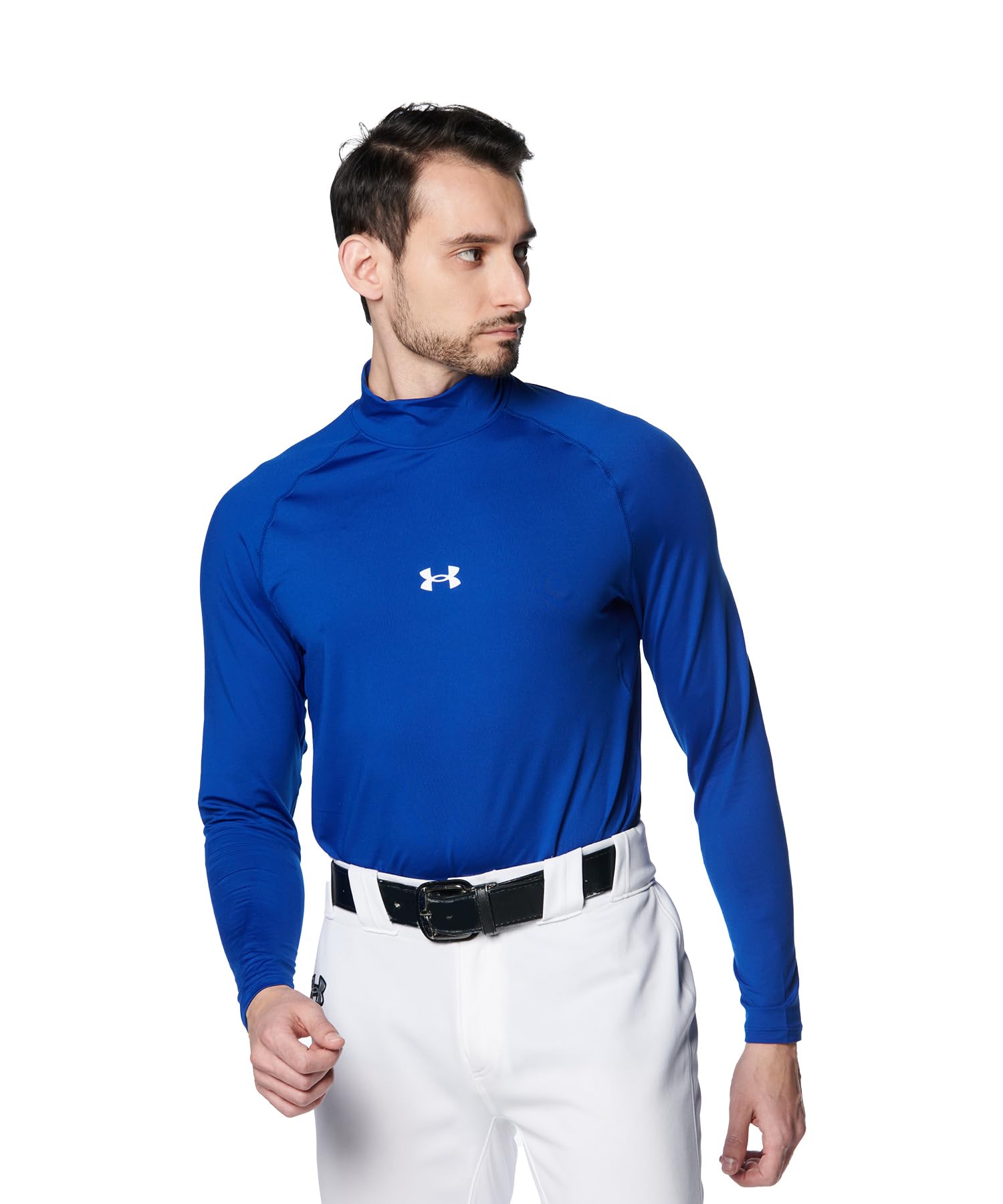 

UA Heatgear Комфортная Облегающая Рубашка с Длинным Рукавом и Воротником-стойкой Королевский L [Under Armour] / /