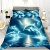 Dreamy Dolphins Pattern 3D Printed Duvet Cover Soft Comfortable Bedding Set Magical Marine Animals Quilt Cover Set Pillowcases