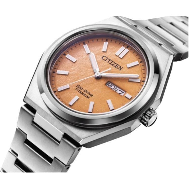 CITIZEN 100m Water Resistant Light Powered Quartz Movement Super Titanium Strap Watch Men's Watches AW0130-85ZE