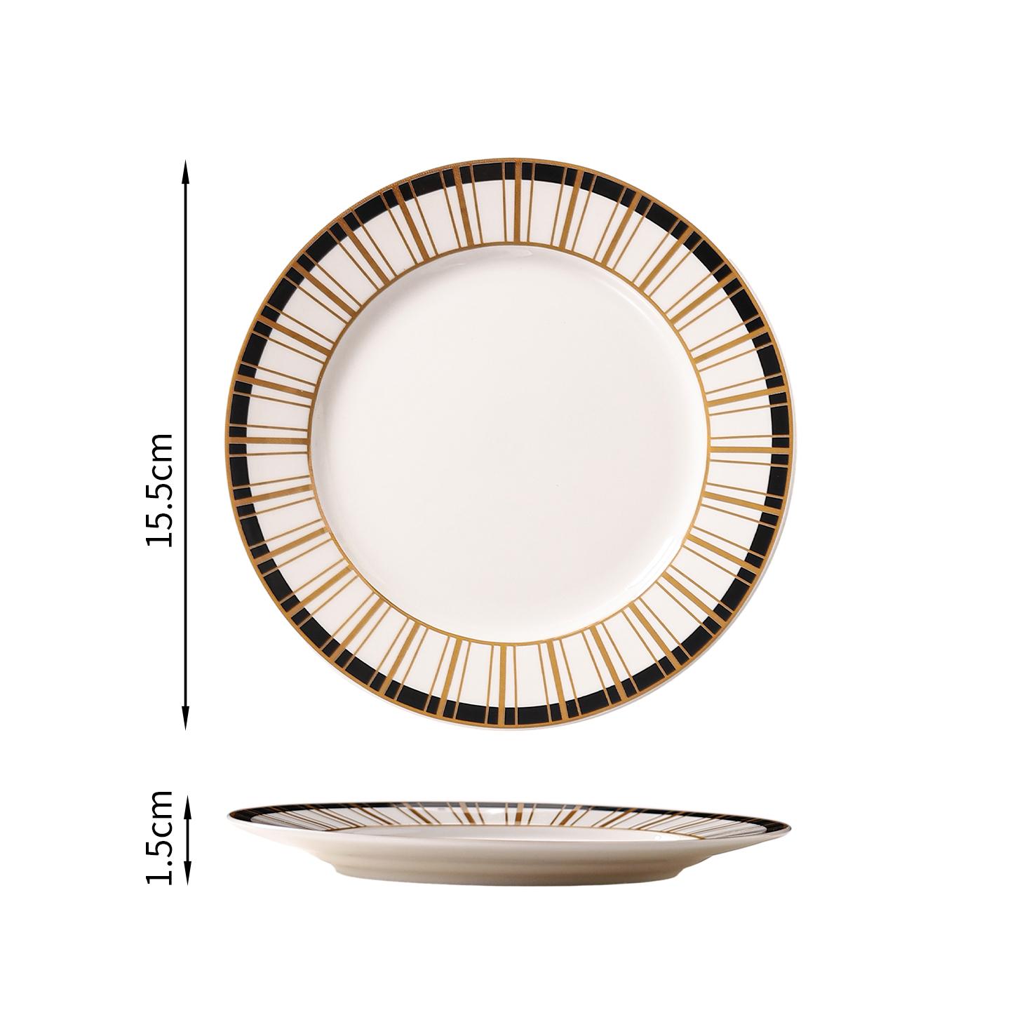 

1pcs Household Ceramic Dessert Plate Light Luxury Snack Cake Plate Bone Plates Table Garbage Tray Sushi Plate Kitchen Utensils