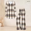 Women Plus Size V Neck Three Quarter Sleeve Printed Flared Top Flared Pants Two Piece Set