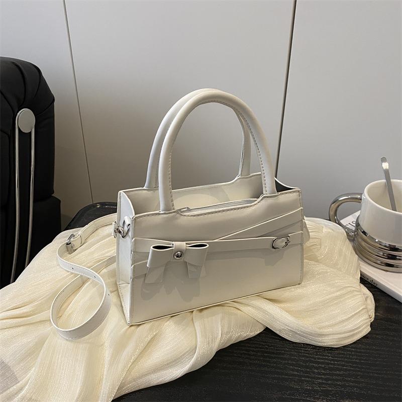 Trend Bow Portable Small Square Bag Spring New Simple Texture Shoulder Bag Messenger Bag