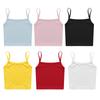 Kids Sports Camisole Top - Ribbed Sleeveless Crop Vest with Spaghetti Straps for Girls Dance & Activewear