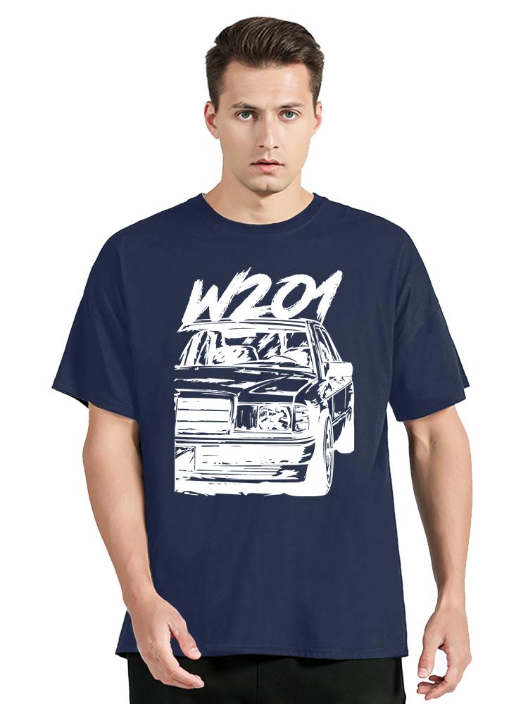 

Vintage W201 190e Car T-Shirt Classic Cars Cotton Tops Streetwear Casual O-Neck T Shirt New Men s Clothing Oversized Tshirt Tops S