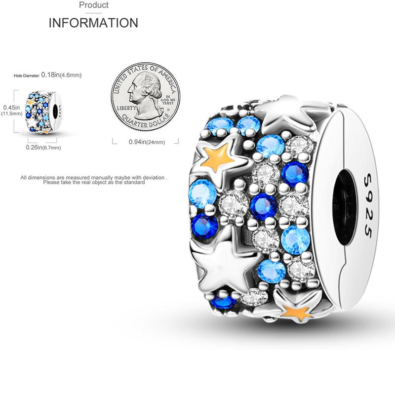 Charms Bead Copper Starlit Sky Moon Sun Earth Universe Charm Fit Bangle Bracelet Necklace Diy Jewelry