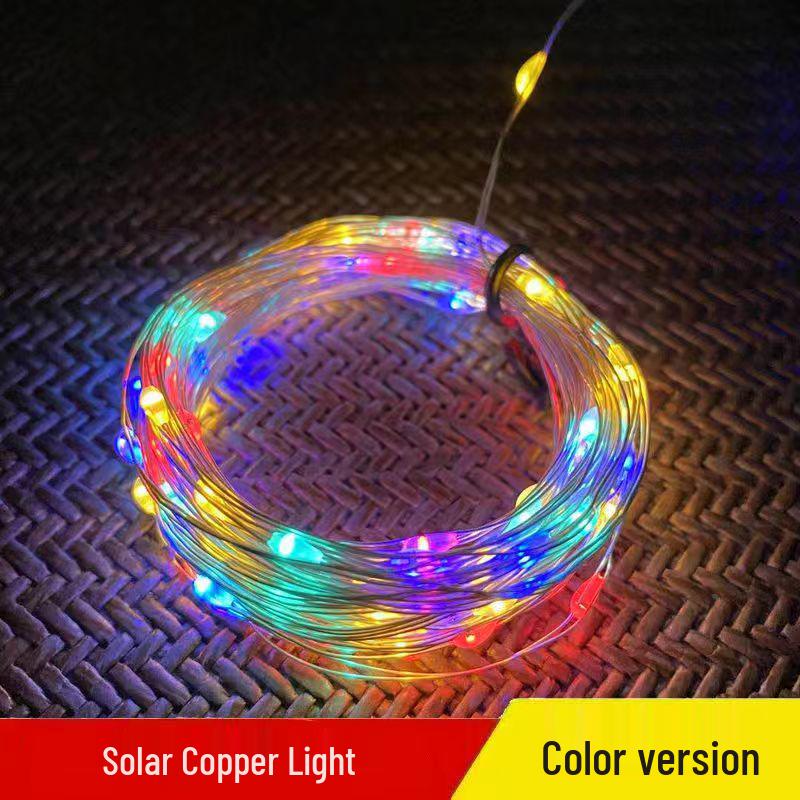 Solar-Powered LED String Fairy Lights - Waterproof Outdoor Copper Wire Christmas Decoration