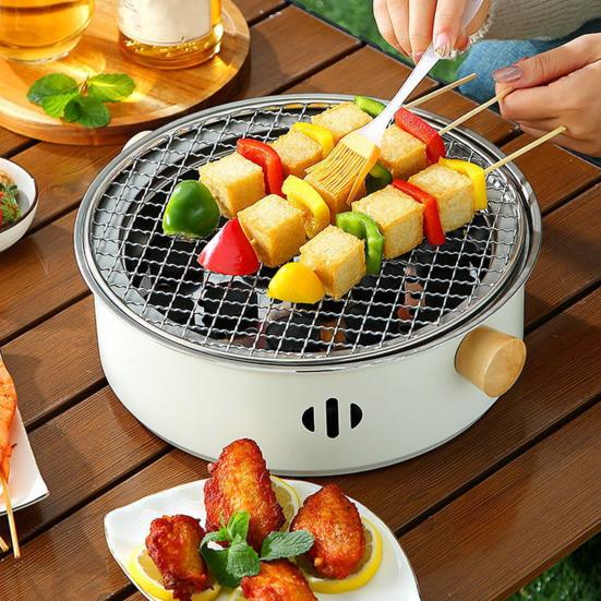 BBQ Charcoal Grill Stove with Grill And Net Easy-to-Clean Grilling Detachable Tea Making Combo