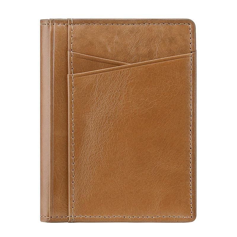 YUECIMIE Portefeuille Super Fin Souple Cuir Véritable Mini Porte-Cartes de Crédit Portefeuilles Porte-Monnaie Fin Petit Porte-Cartes Portefeuille Homme