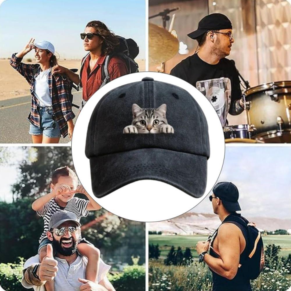 Verstellbare Katzen-Baseballkappe Coole Katze Sonnenhut Modische Wilde Trucker-Kappe Unisex-Stile