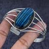 Natural Labradorite Gemstone 925 Sterling Silver Cuff Bangle Adjustable ETC-13914