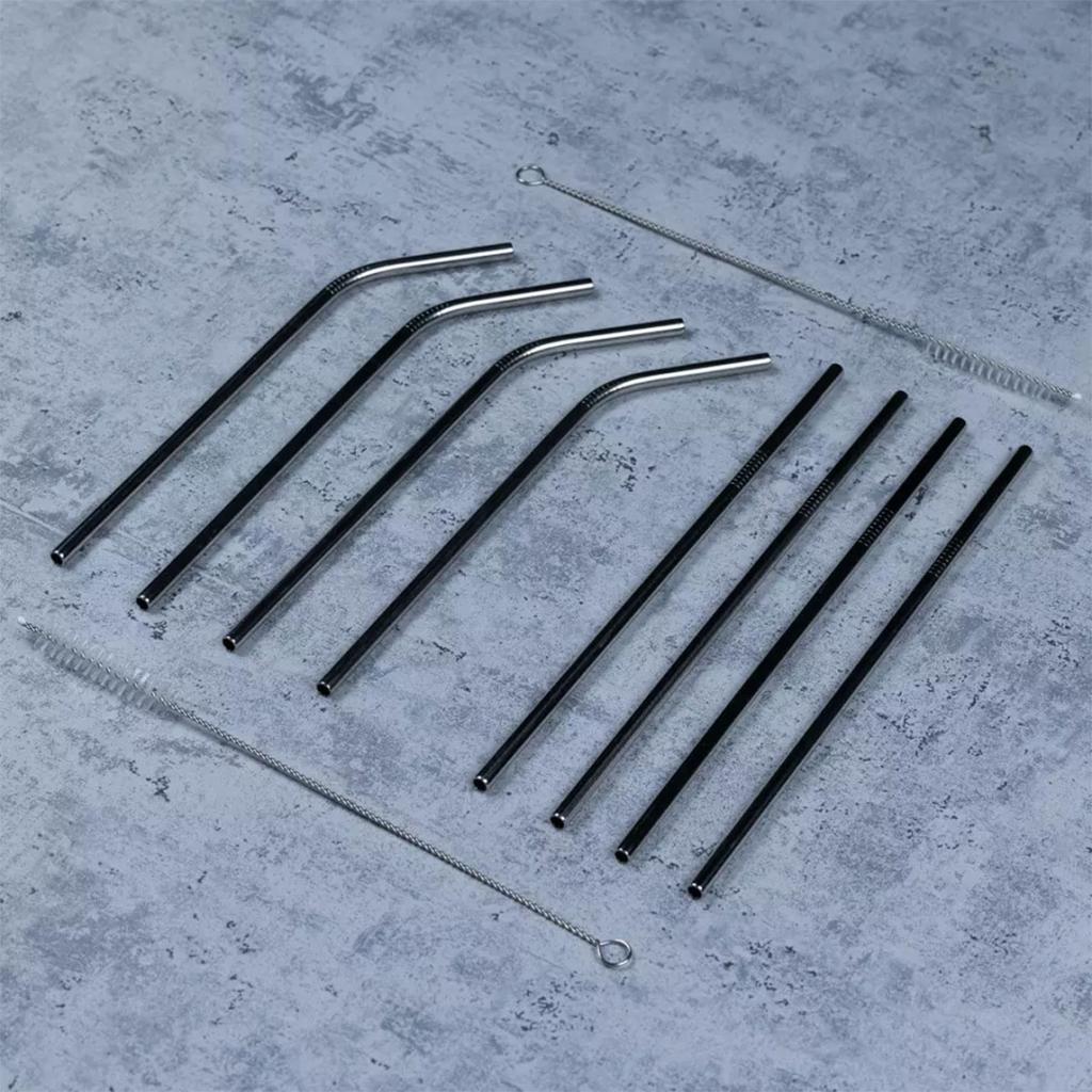 KINGHOFF METAL DRINKS STRAWS 8 pcs + CASE KH-1357