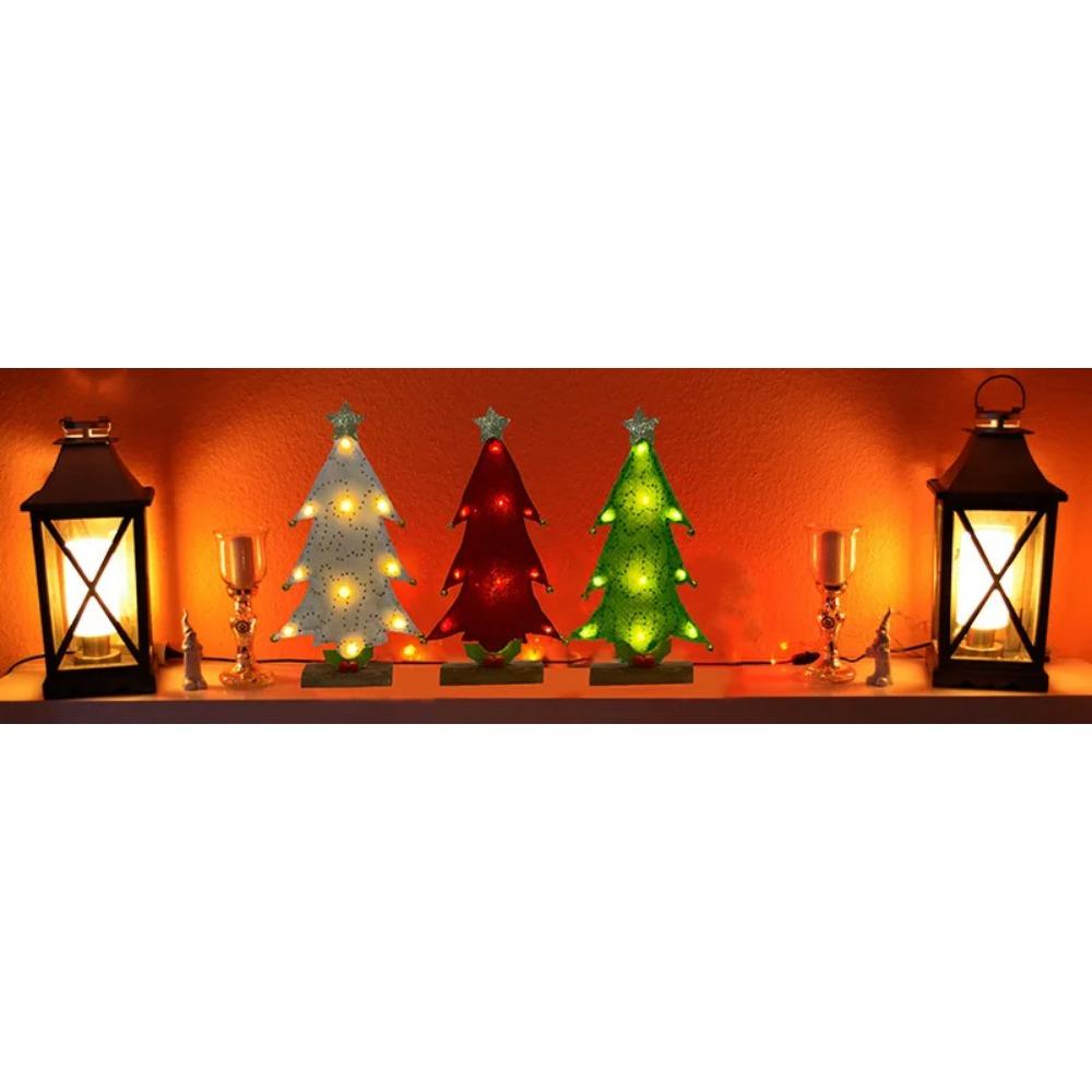 Mini LED Christmas Tree Desktop Ornaments Merry Christmas Decorations for Home Xmas Ornaments Kids Gifts 2024 Happy New Year