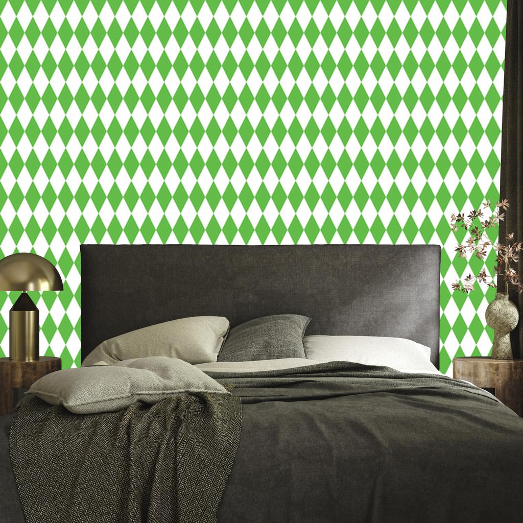 Harlequin Diamonds Wallpaper Green, White and Mint 50x1000