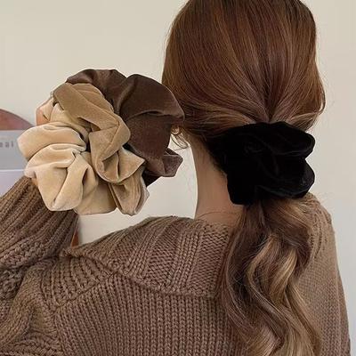 Elastici per capelli da donna, vintage, in velluto, tinta unita, per ragazze, elastici per capelli, accessori per capelli