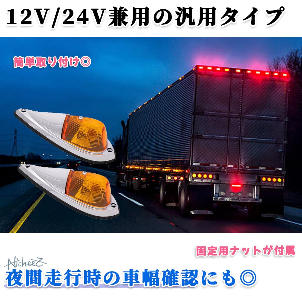 Nicheez Truck Side Marker Catfish Cab Marker Light Deco Tiger LED /24V Set of 2