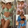 2023 Women's European & American Three-Piece Backless Bikini Set