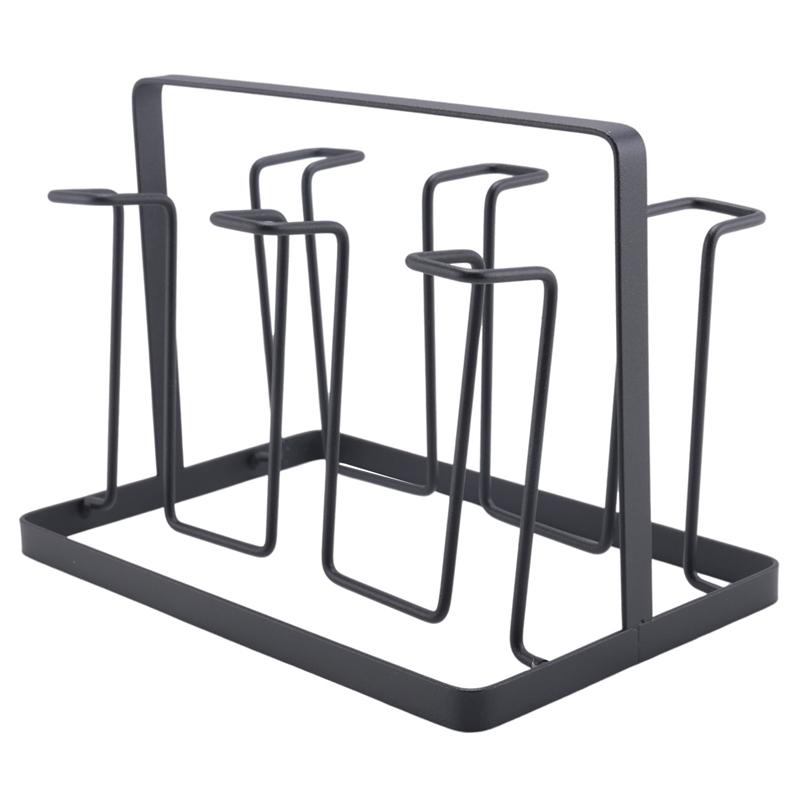 6 Glass Cups Stand Holder Drying Shelf Kitchen Water Cup Rack Home Hanging Drainer Storage Rack Accessories-B61B