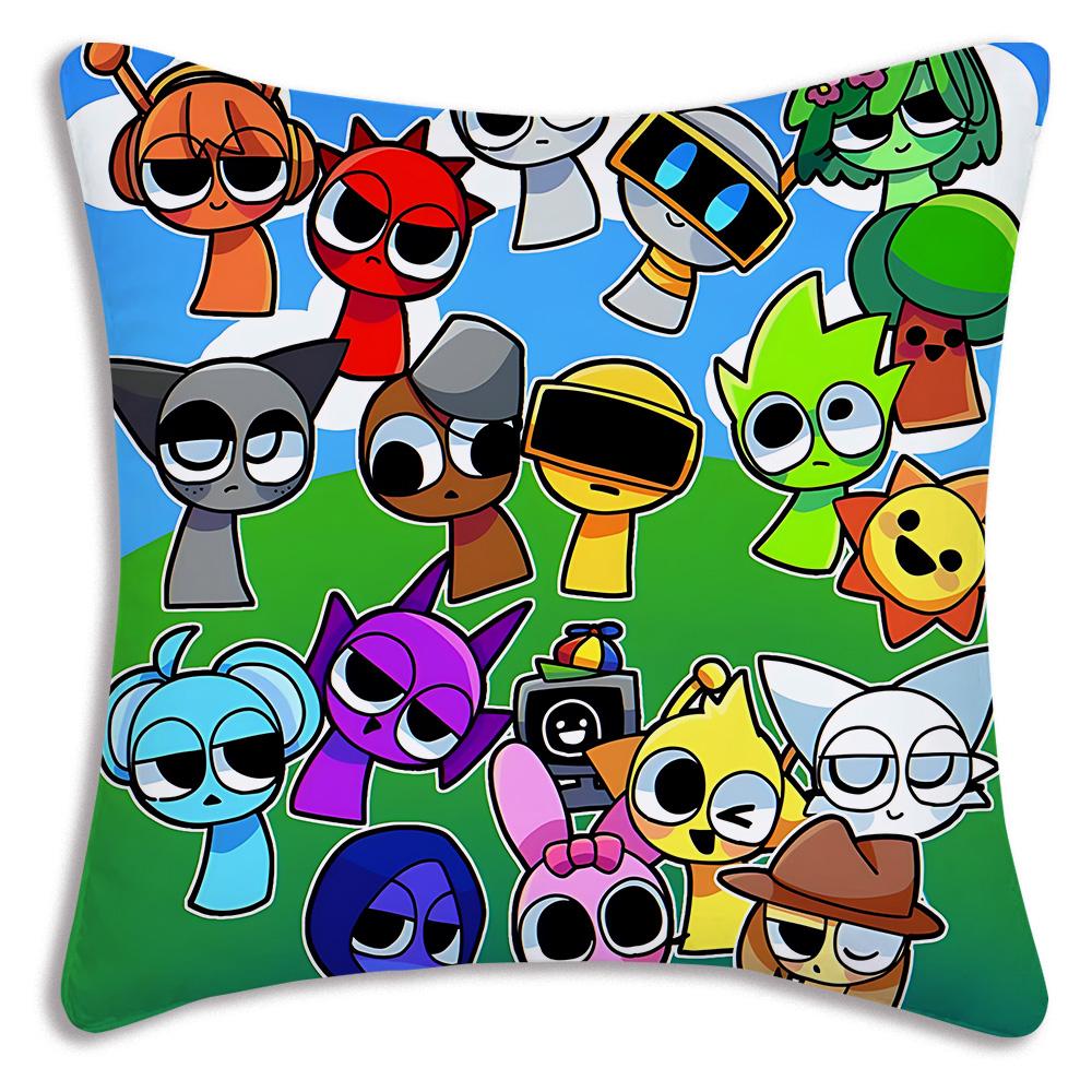 Joc amuzant Pentru S-SprunkiS Huse de Pernă Desene Animate Canapea Decorative Casă Imprimare Față-Verso Pluș Scurt Drăguț Husă Pernă